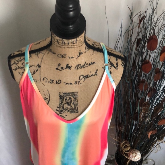 🆕 Round Neck Striped Print Spaghetti Strap Dress - Picture 4 of 7